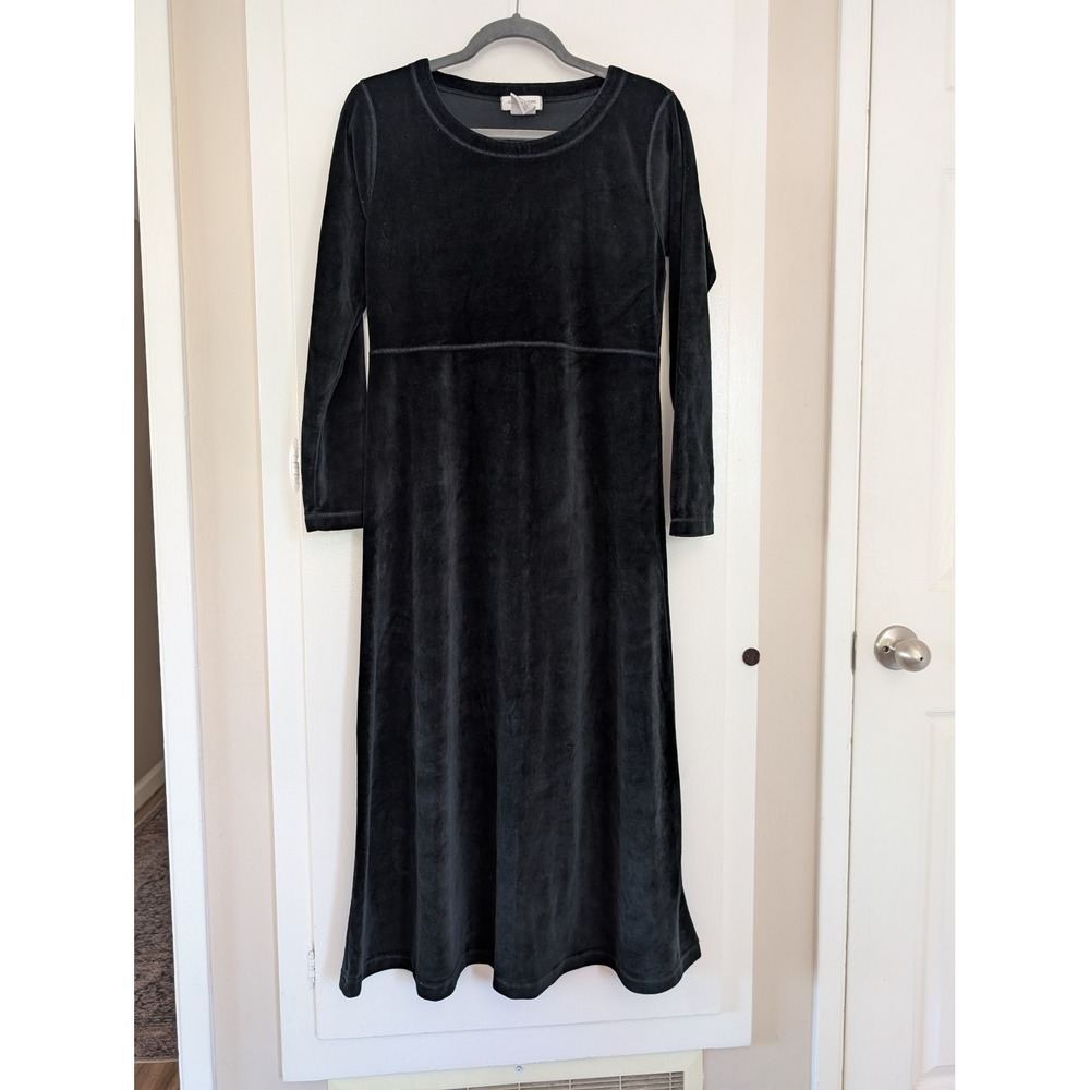 Black Velvet Renaissance Maxi Dress S Witchy Whimsigoth Ethereal Womens Velour